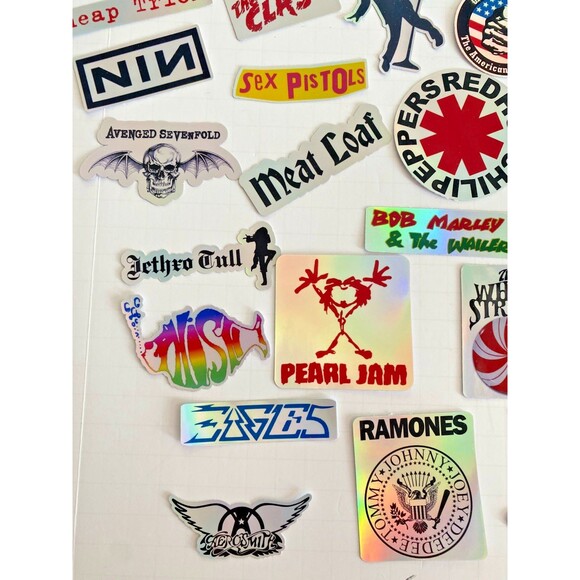 50 Classic Rock Stickers 60s 70s 80s 90s Rock & Roll Waterproof HIGH QUALITY!!!! - Picture 3 of 7